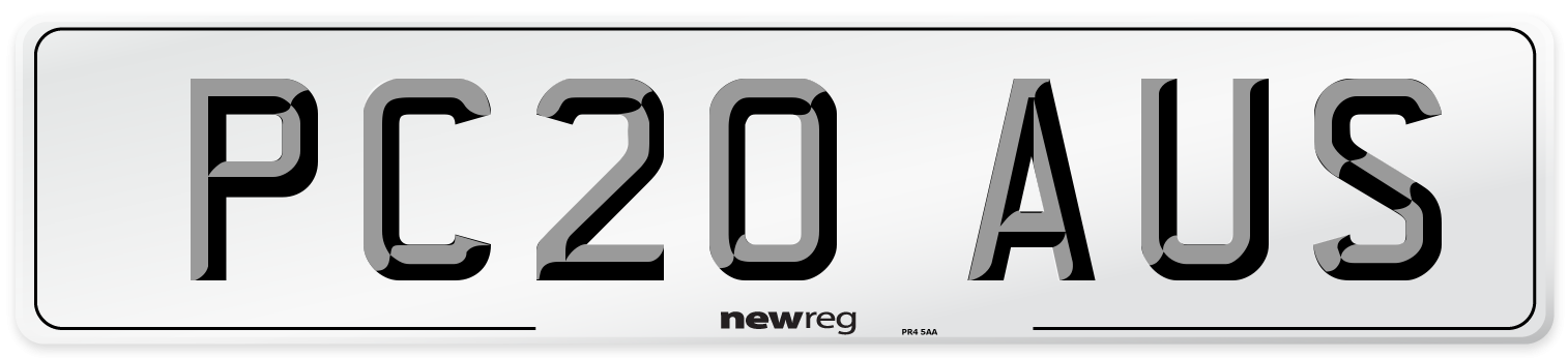 PC20 AUS Number Plate from New Reg